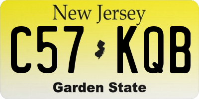 NJ license plate C57KQB