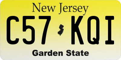 NJ license plate C57KQI