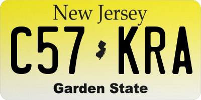 NJ license plate C57KRA