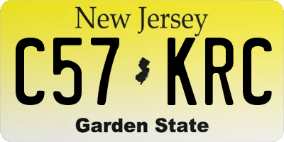 NJ license plate C57KRC