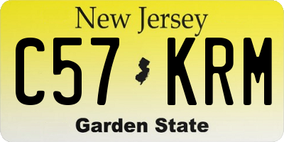 NJ license plate C57KRM