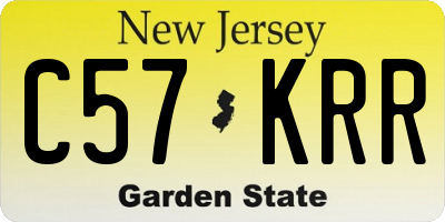 NJ license plate C57KRR