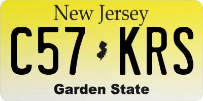 NJ license plate C57KRS