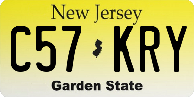 NJ license plate C57KRY