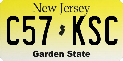 NJ license plate C57KSC