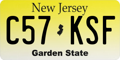 NJ license plate C57KSF