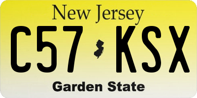 NJ license plate C57KSX