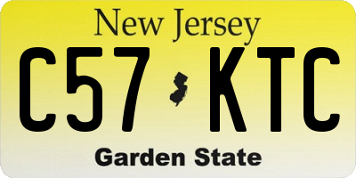 NJ license plate C57KTC