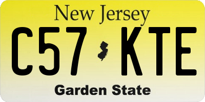 NJ license plate C57KTE