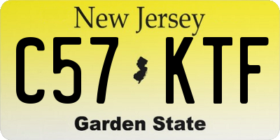 NJ license plate C57KTF