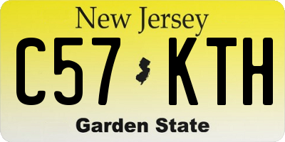 NJ license plate C57KTH