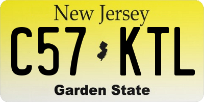 NJ license plate C57KTL