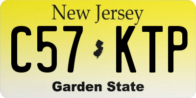 NJ license plate C57KTP