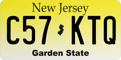 NJ license plate C57KTQ