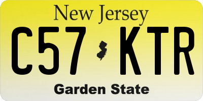 NJ license plate C57KTR