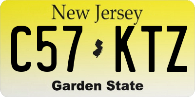 NJ license plate C57KTZ