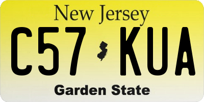 NJ license plate C57KUA