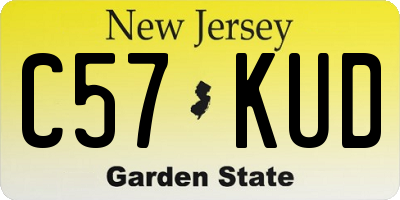 NJ license plate C57KUD