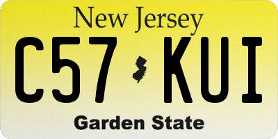 NJ license plate C57KUI