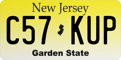 NJ license plate C57KUP