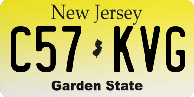 NJ license plate C57KVG
