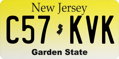 NJ license plate C57KVK