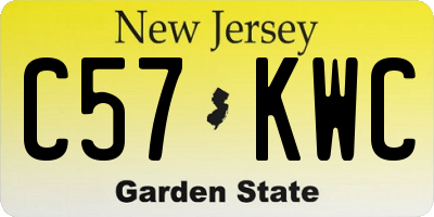 NJ license plate C57KWC