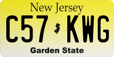 NJ license plate C57KWG