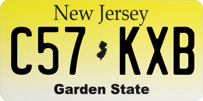 NJ license plate C57KXB