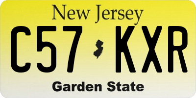 NJ license plate C57KXR