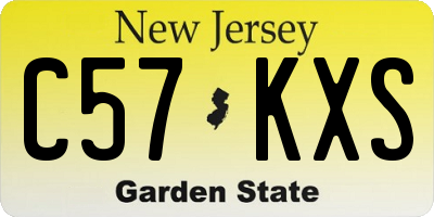 NJ license plate C57KXS