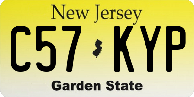 NJ license plate C57KYP