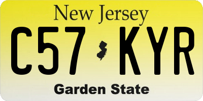 NJ license plate C57KYR