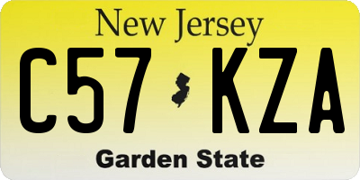 NJ license plate C57KZA