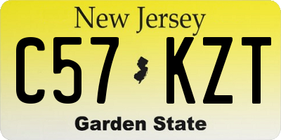 NJ license plate C57KZT