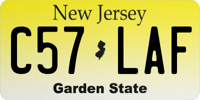 NJ license plate C57LAF