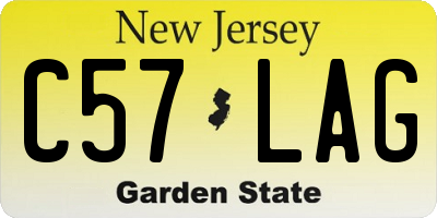 NJ license plate C57LAG