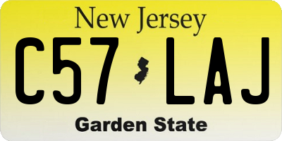 NJ license plate C57LAJ