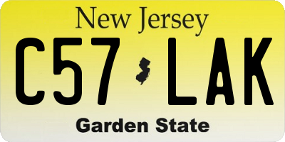 NJ license plate C57LAK