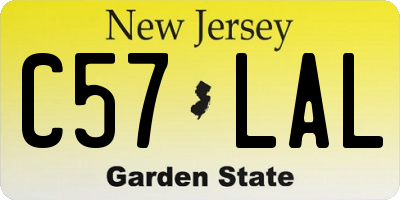 NJ license plate C57LAL