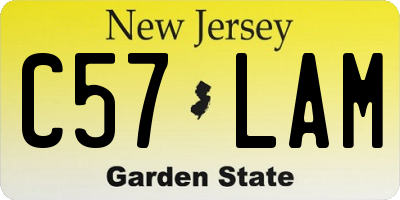 NJ license plate C57LAM