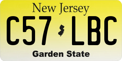 NJ license plate C57LBC
