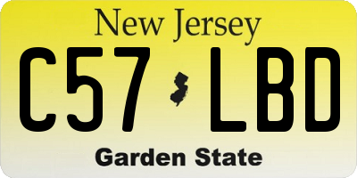NJ license plate C57LBD