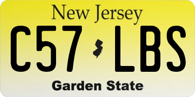 NJ license plate C57LBS