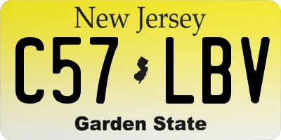 NJ license plate C57LBV