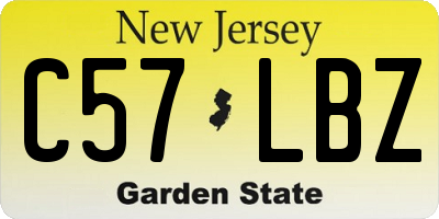 NJ license plate C57LBZ
