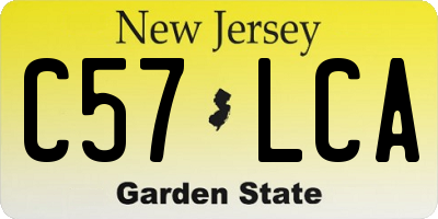 NJ license plate C57LCA