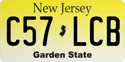 NJ license plate C57LCB