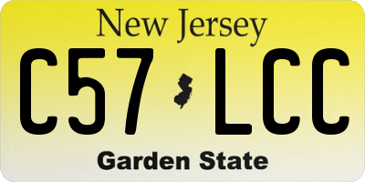 NJ license plate C57LCC
