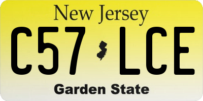 NJ license plate C57LCE
